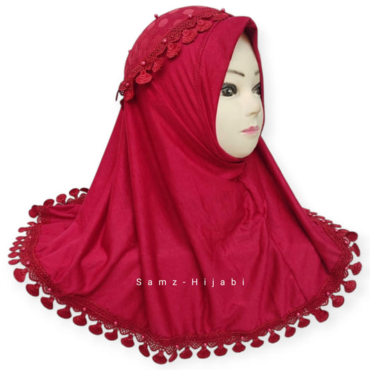 Crown Kids Hijab Red