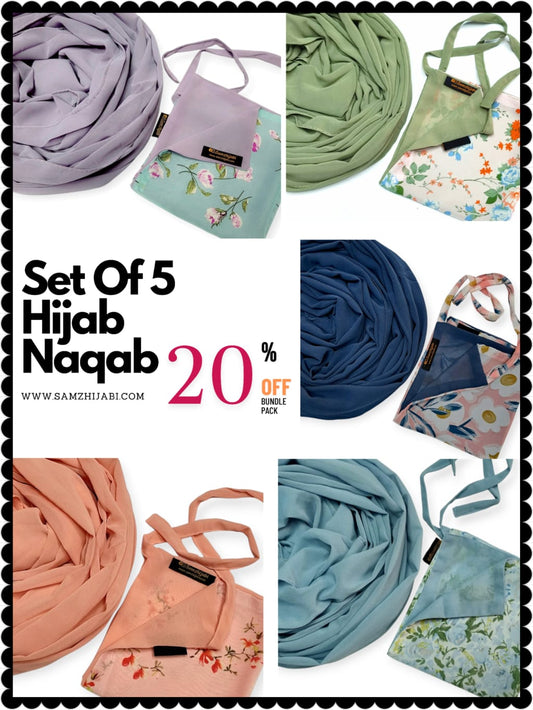 Bundle Of 5 Hijab Naqab (Set_1)