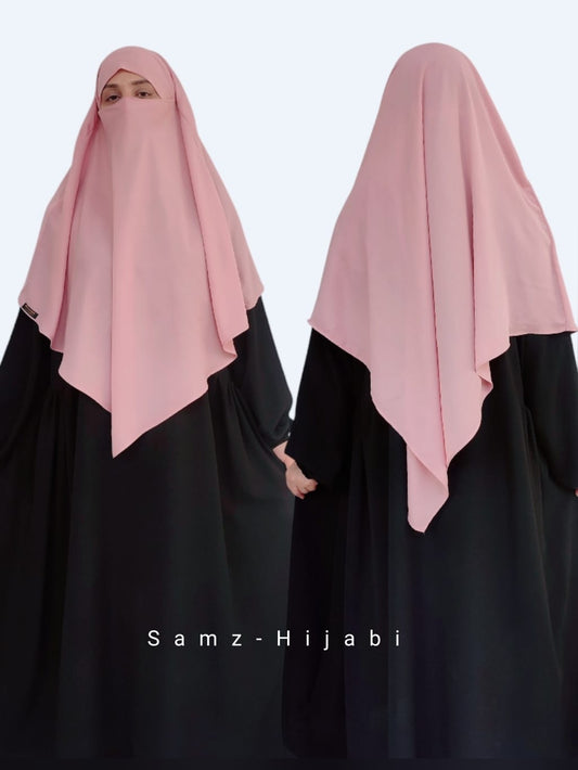 Single Layer Khimar_Tea Pink