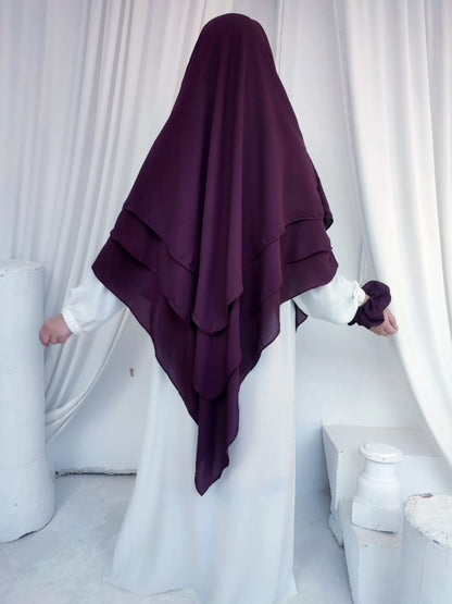 Three Layer Khimar Purple