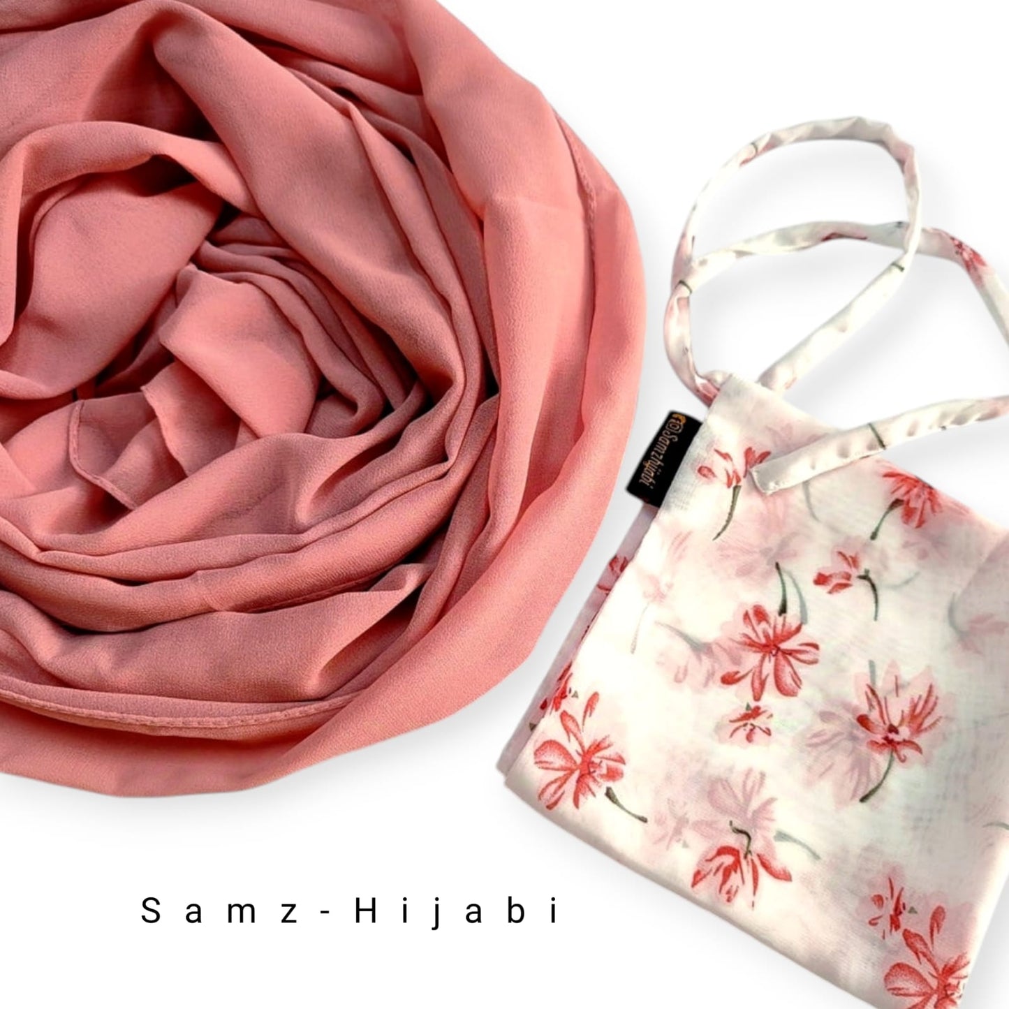 Printed naqab plain hijab naqab set 50