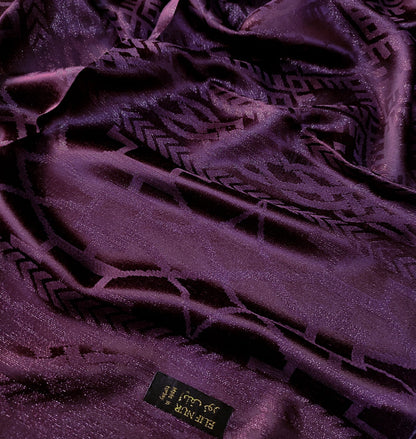 Luxury Silk Self Pattern Hijab Burgundy