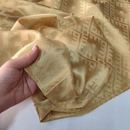 Luxury Silk Self Pattern Hijab Bright Gold