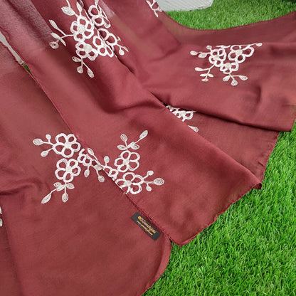 Floral Bunch Hijab Design _ Maroon