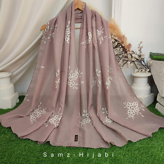 Floral Bunch Hijab Design _Pastel Pink