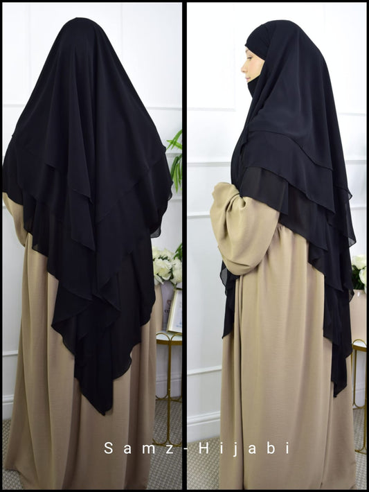 Three Layer Khimar _ Black