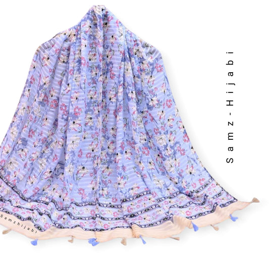 GulBahar  Lawn  Hijab _Baby Blue