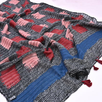 Cross -Check  Hijab-Blue