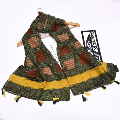 Cross -Check  Hijab -Green