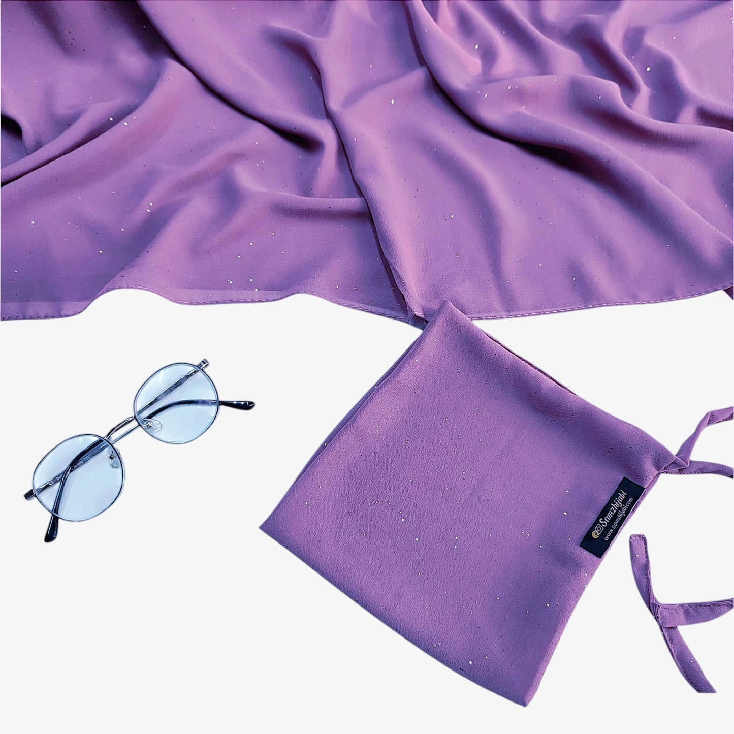 Sparkling Glitter Hijab Set _ Light Purple
