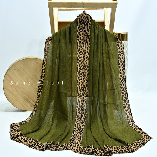 Cheetah - Crinkle Lawn Hijab Olive