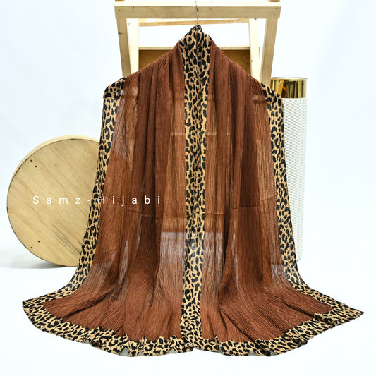 Cheetah - Crinkle Lawn Hijab Brown