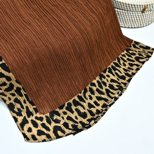Cheetah - Crinkle Lawn Hijab Brown