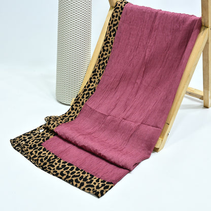 Cheetah - Crinkle Lawn Hijab Tea Pink