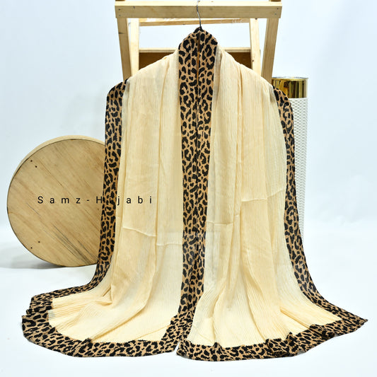 Cheetah - Crinkle Lawn Hijab Cream