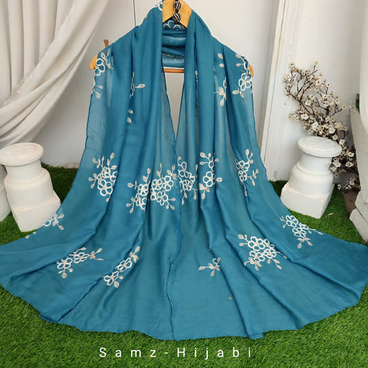 Floral Bunch Hijab Design -Zinc
