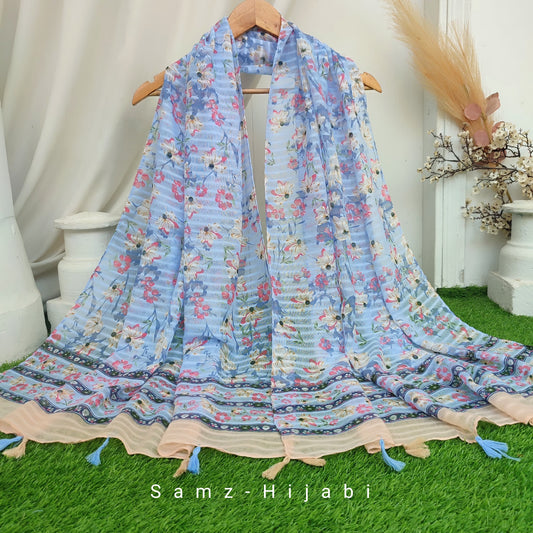 GulBahar  Lawn  Hijab _Baby Blue