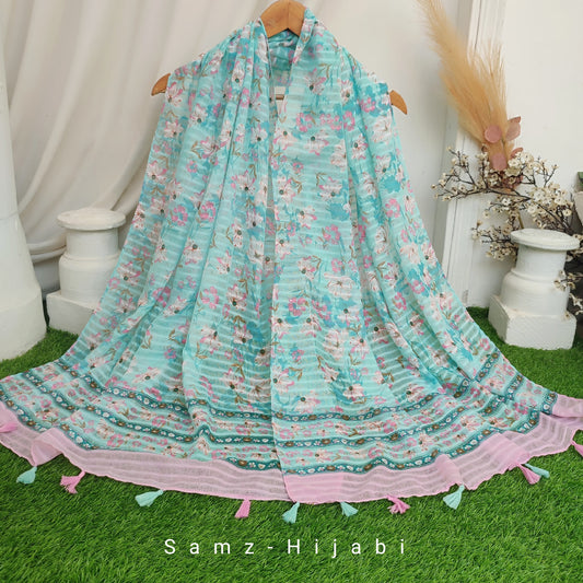 GulBahar  Lawn  Hijab _Baby Green