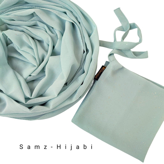 Sparkling Glitter Hijab set_Baby Blue