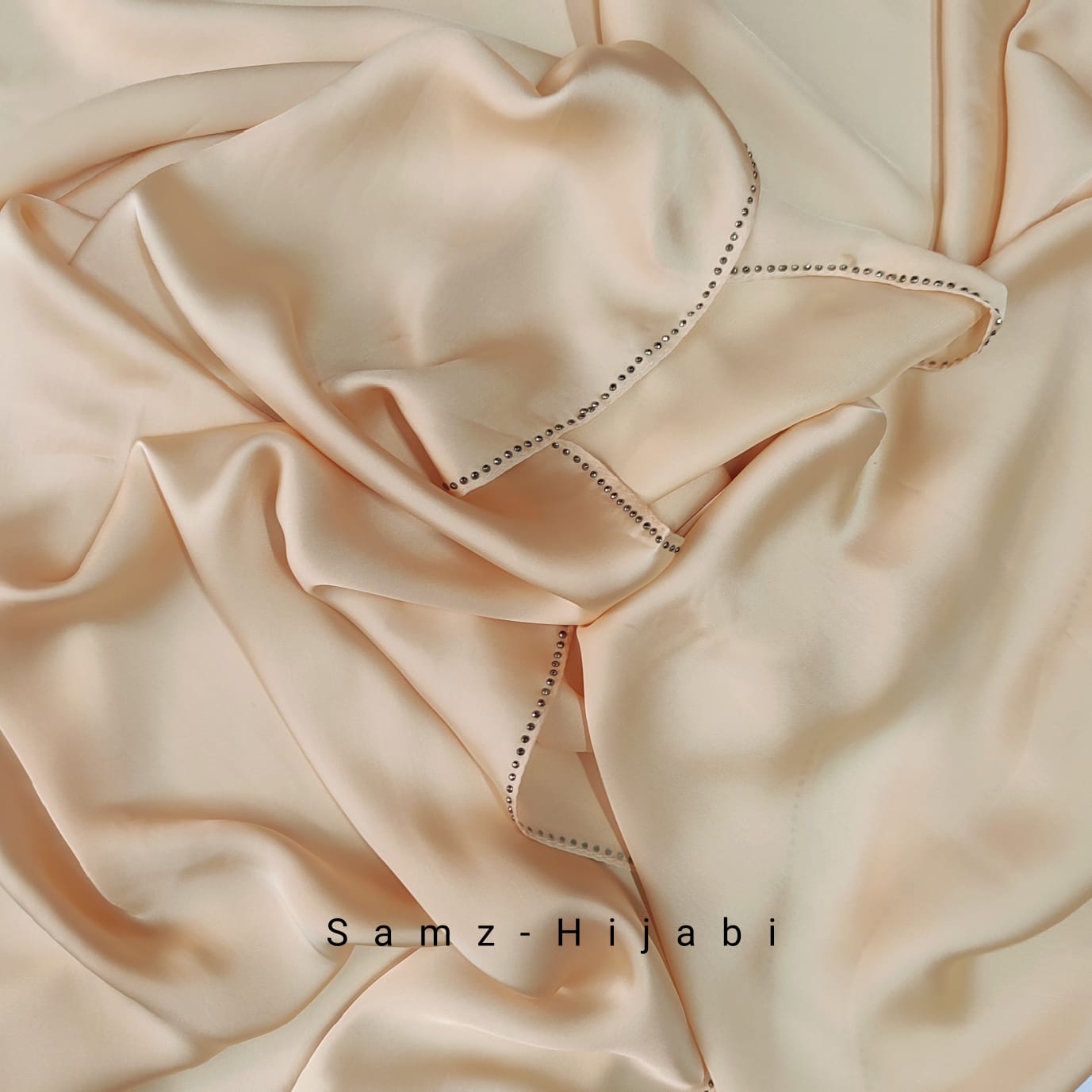 Satin Silk Stone Hijab Cream