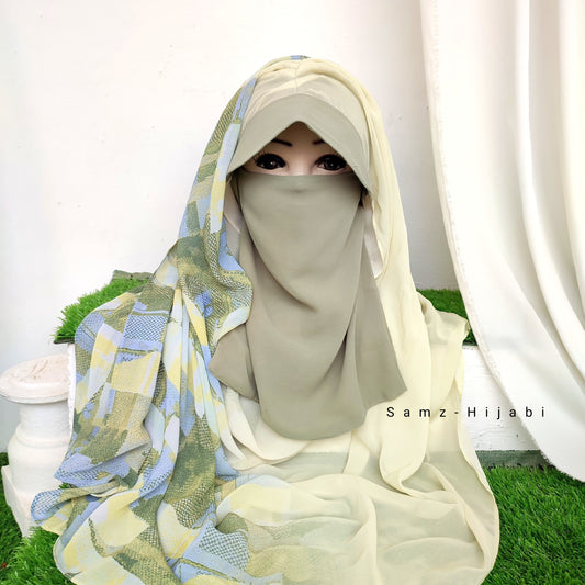 Instant Cap Hijab Set -Design 16