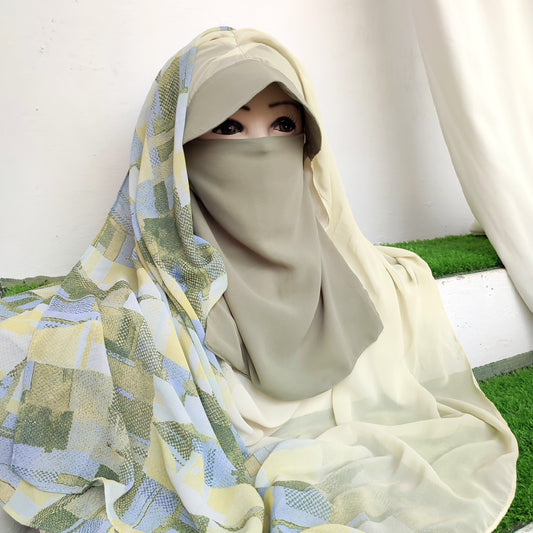 Instant Cap Hijab Set -Design 16