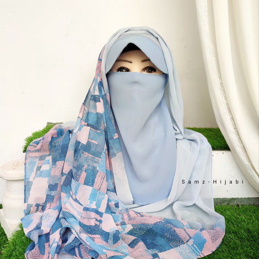 Instant Cap Hijab Set -Design 12