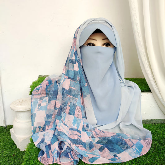 Instant Cap Hijab Set -Design 12