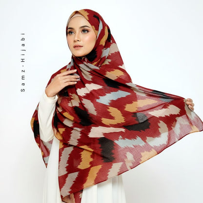 Wavy_Art Turkish Lawn Hijab_ Maroon