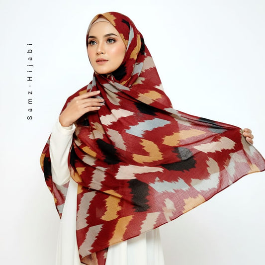 Wavy_Art Turkish Lawn Hijab_ Maroon