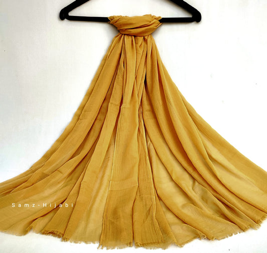 Turkish Lawn Hijab Mustard 2