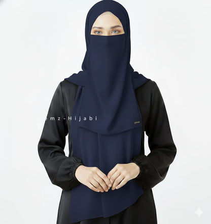 Hijab Naqab Set Navy Blue