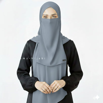 Hijab Naqab Set Gray