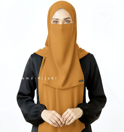 Hijab Naqab Set - Mustard