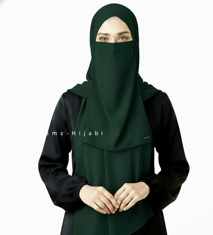 Hijab Naqab Set - Leaf Green