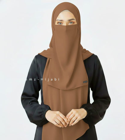 Hijab Naqab Set Camel Brown