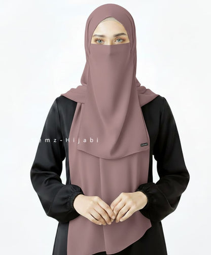Hijab Naqab Set Mauve