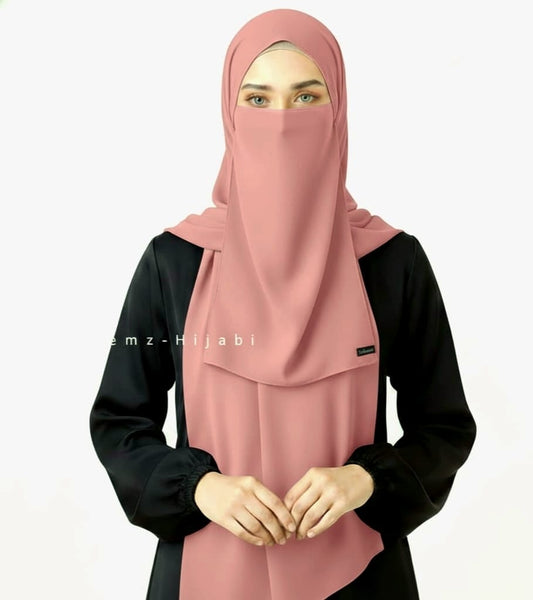 Hijab Naqab Set Blush Peach