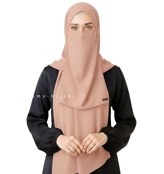 Hijab Naqab Set Almond