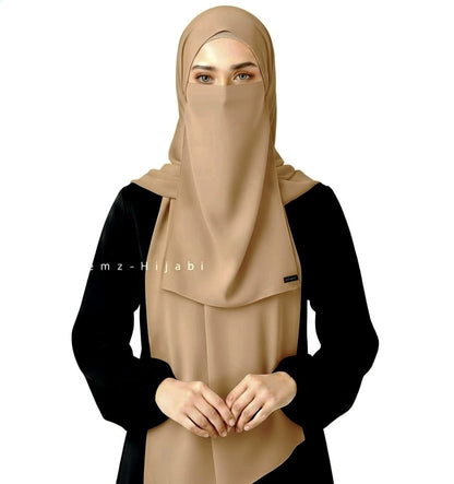 Hijab Naqab Set Khaki dark
