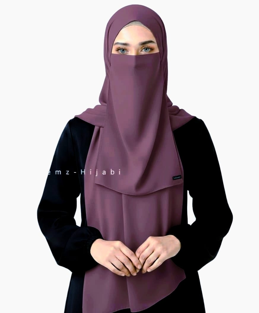 Hijab Naqab set Dark Mauve