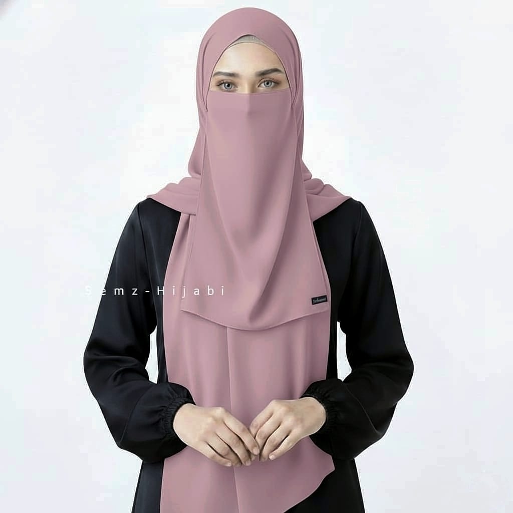 Hijab Naqab Set Pastel pink 2