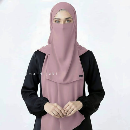 Hijab Naqab Set Pastel pink 2