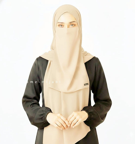 Hijab Naqab Set Cream