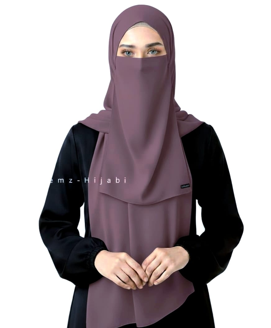 Hijab Naqab Set Nude Purple