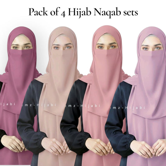 Bundle Of Four Hijab Naqab Set _Design2
