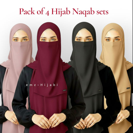 Bundle Of Four Hijab Naqab Set _Design4