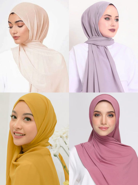 Pack Of Four Chiffon Georegette Hijab _Design8
