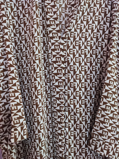Printed Front Open F Pattern  Abaya