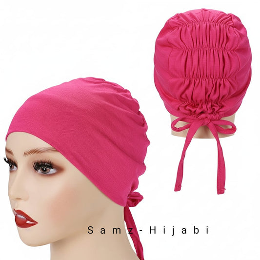 Ruffled stretch Cap Hot Pink